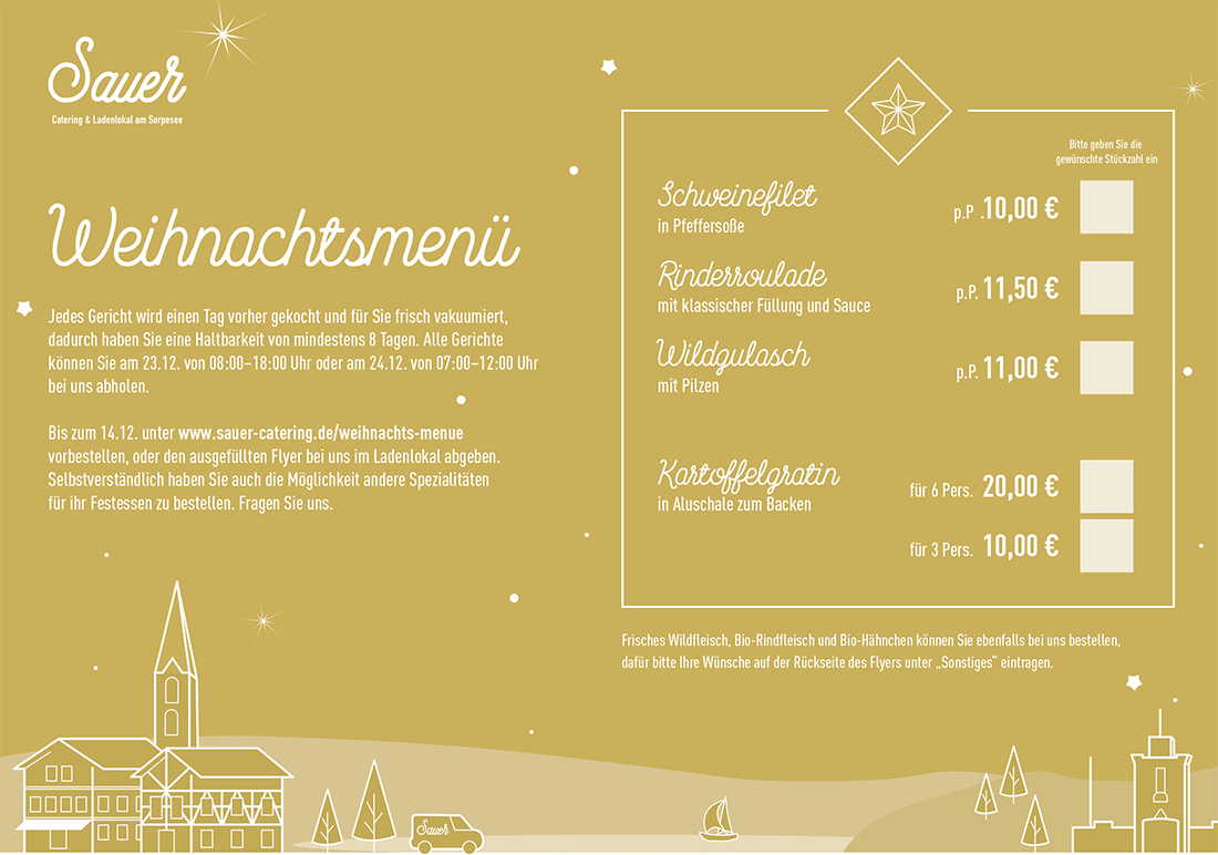 Weihnachtsmenü Flyer
